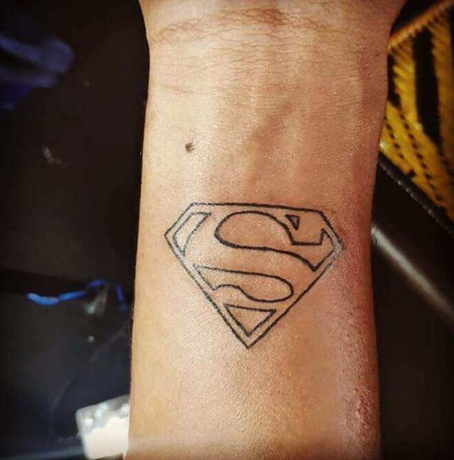 Line Superman Tattoo