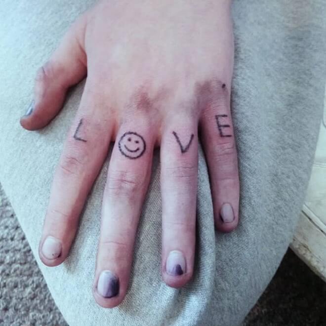 Love Finger Tattoo