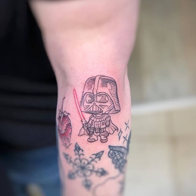 Mini Darth Vader Tattoo