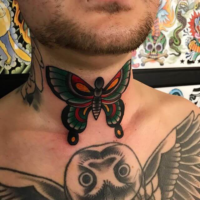 Neck Traditional Tattoo