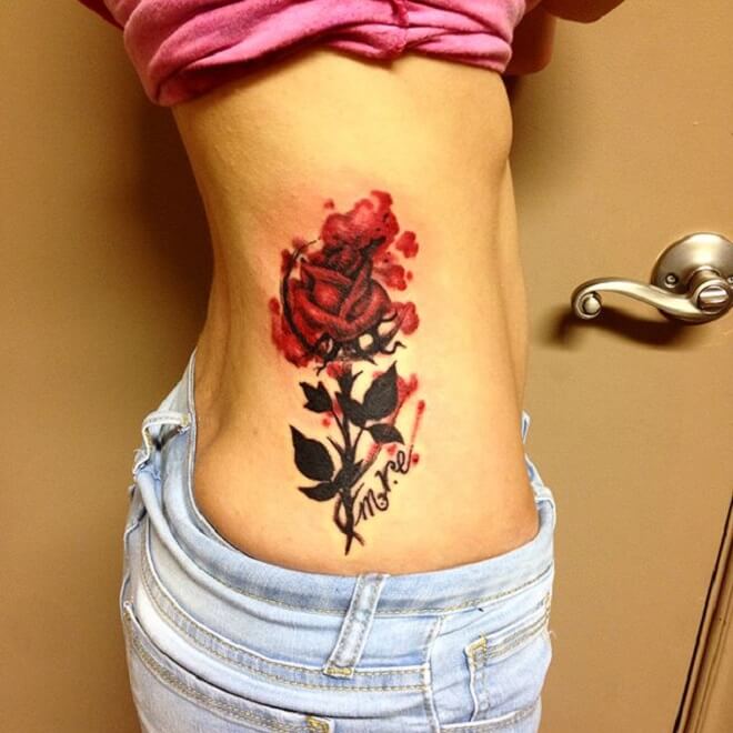 Perfect Watercolor Rose Tattoo