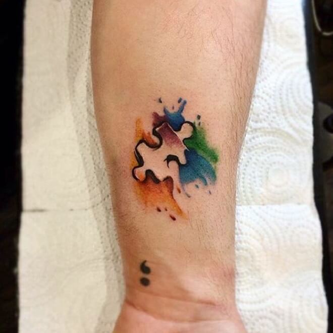 Puzzle Piece Tattoo for Men