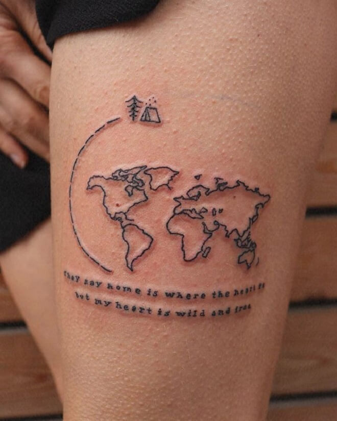 Quotes Map Tattoo