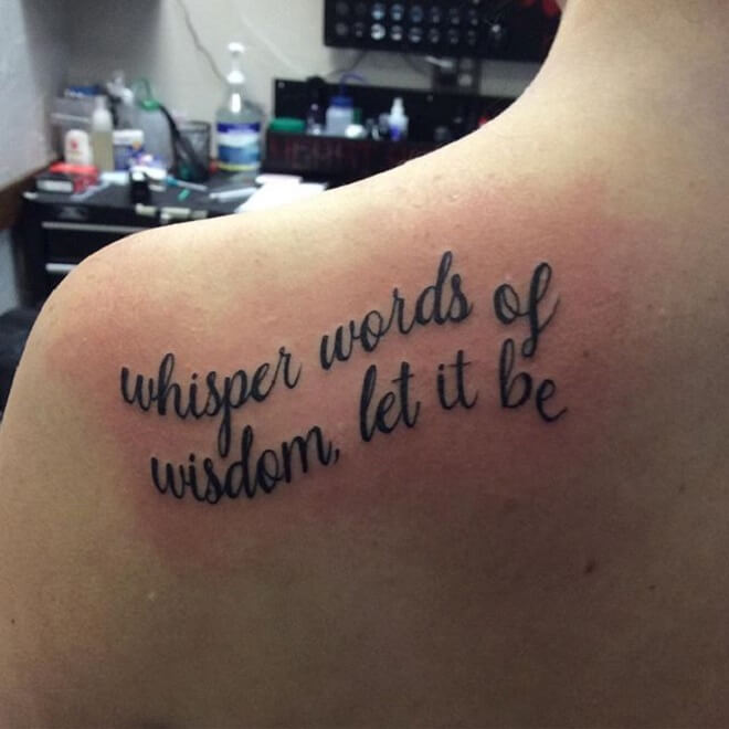 Quotes Shoulder Tattoo