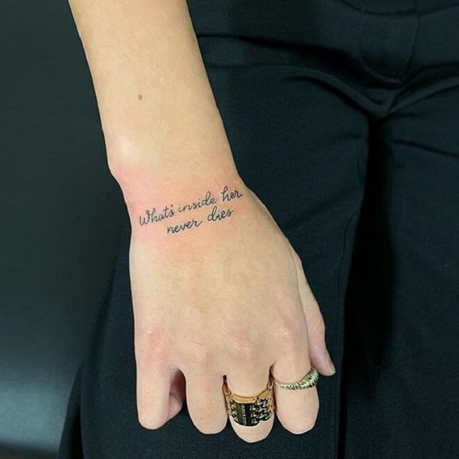 Quotes Wrist Tattoo