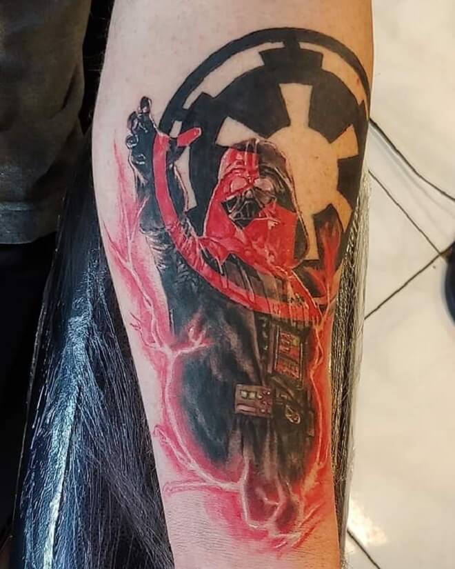 Red Darth Vader Tattoo