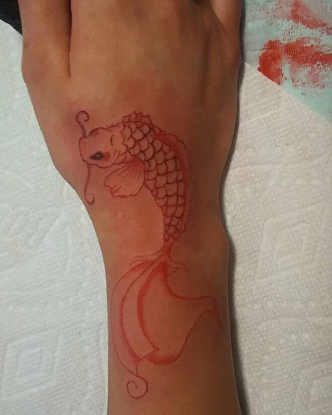 Red Pisces Tattoo