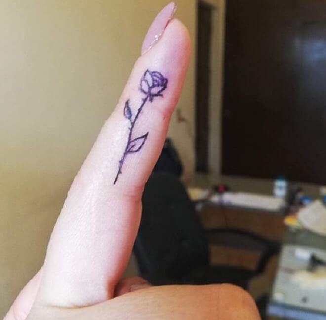 Rose Finger Tattoo