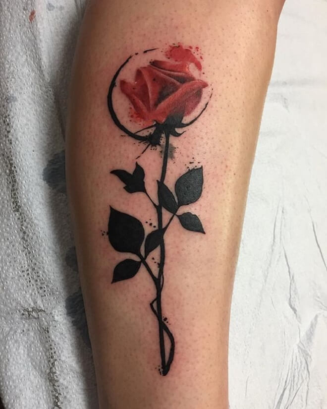 Rose Watercolor Tattoo