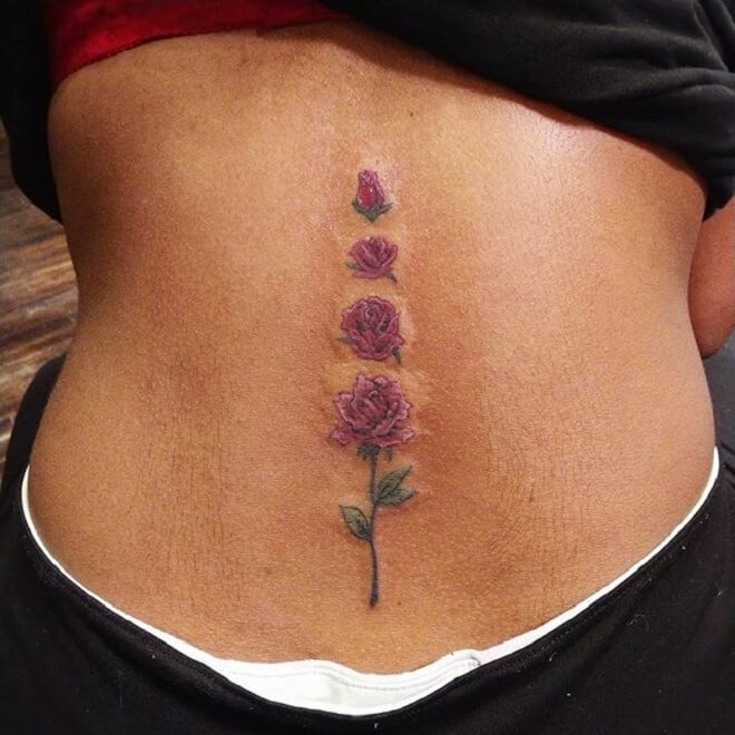 Roses Lower Back Tattoo
