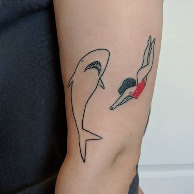 Shark Pisces Tattoo