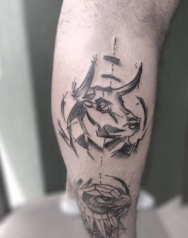 Sketch Bull Tattoo