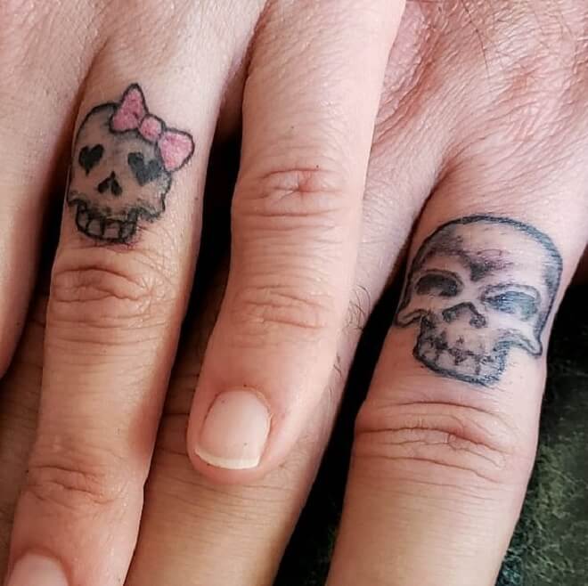 Skull Wedding Ring Tattoo