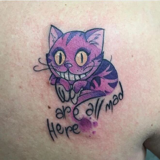 Small Cheshire Cat Tattoo