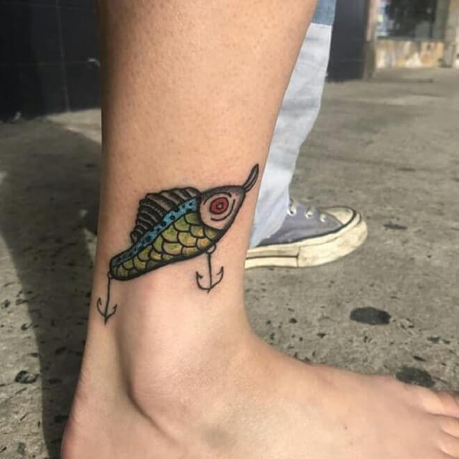 Small Fishing Tattoo