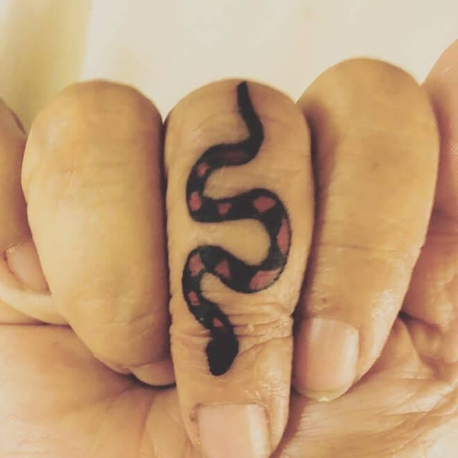 Snake Finger Tattoo