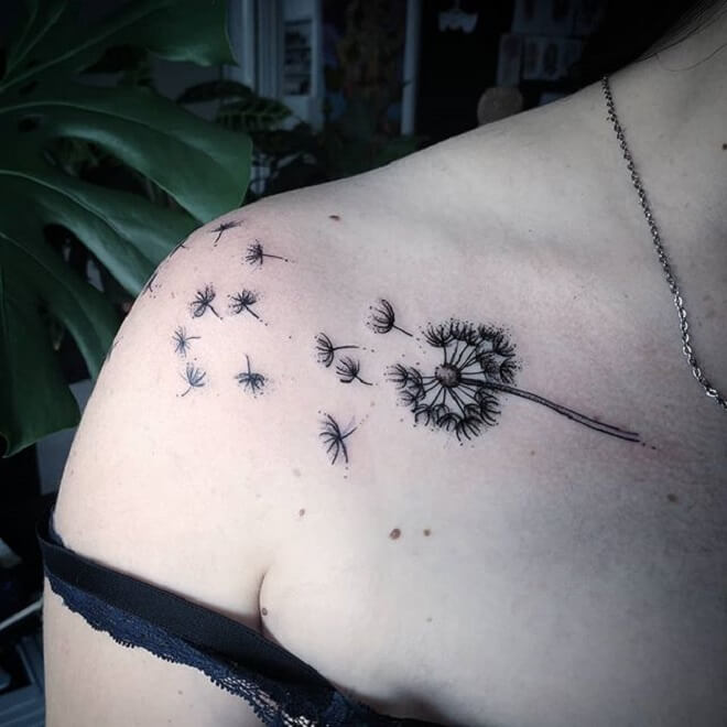 Stunning Dandelion Tattoo
