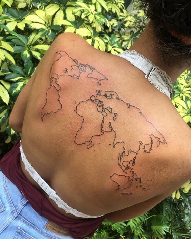 Supreme Map Tattoo