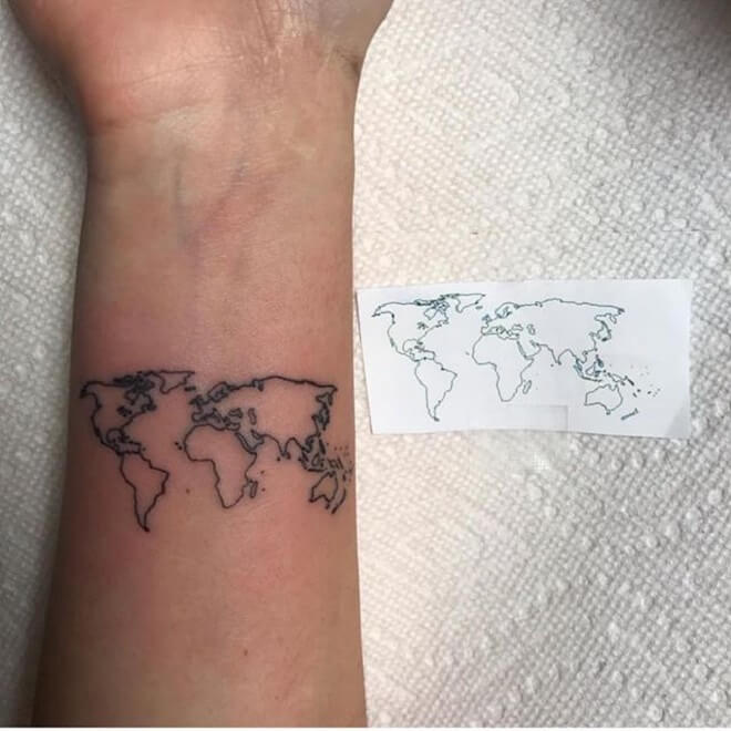 Tiny Map Tattoo
