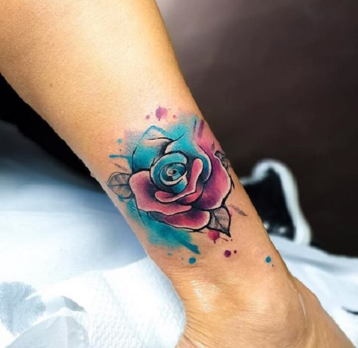Top 30 Watercolor Rose Tattoos Best Watercolor Rose Tattoo Designs