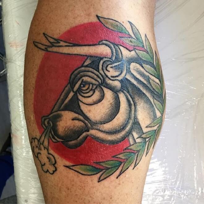 Traditional Bull Tattoo