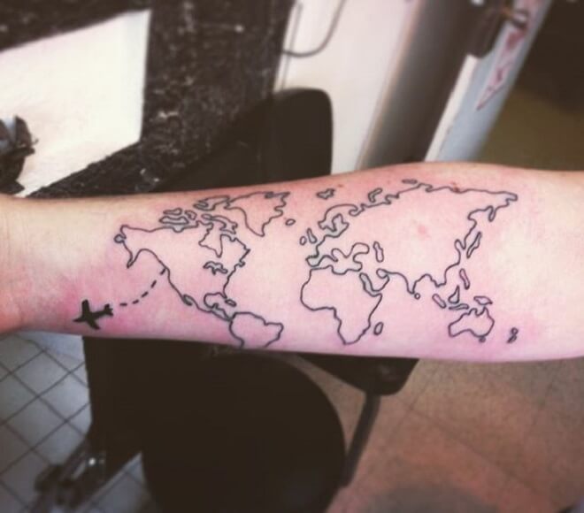 Travel Map Tattoo