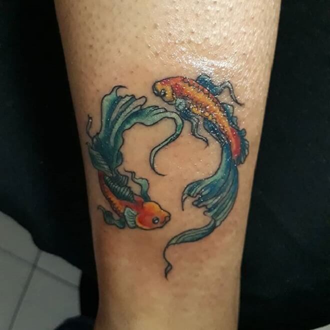 Watercolor Pisces Tattoo