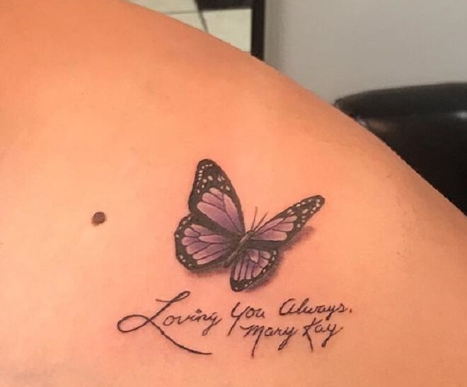 Amazing Purple Butterfly Tattoo