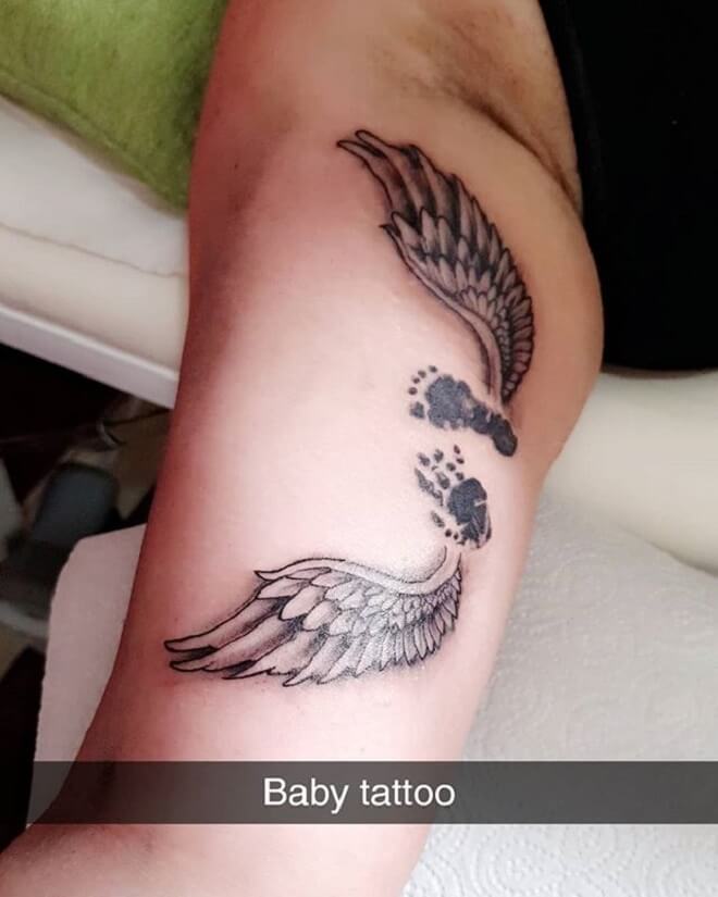 Angel Wings Footprint Tattoo
