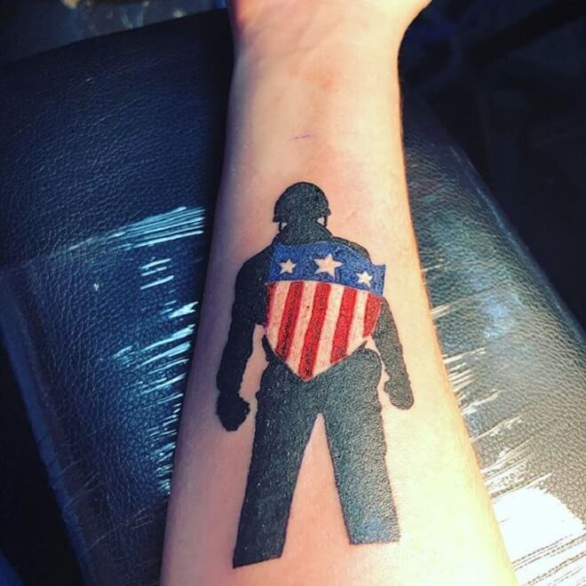 Arm Captain America Tattoo