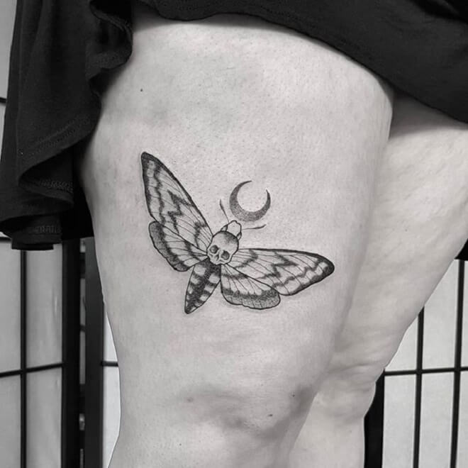 Awesome Death Moth Tattoo