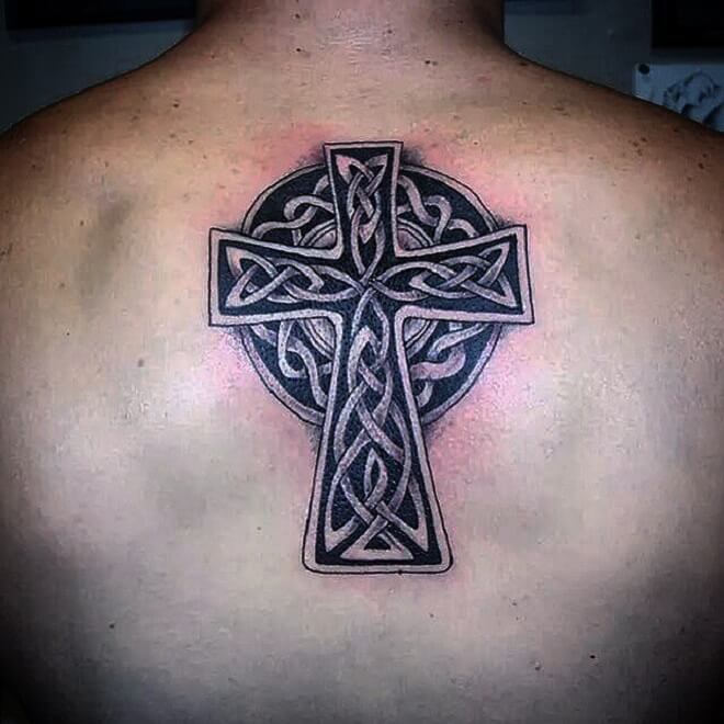 Back Celtic Cross Tattoo