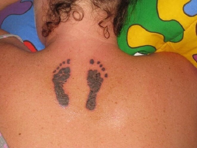Back Footprint Tattoo