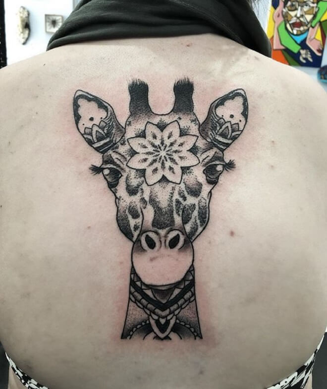 Back Giraffe Tattoo