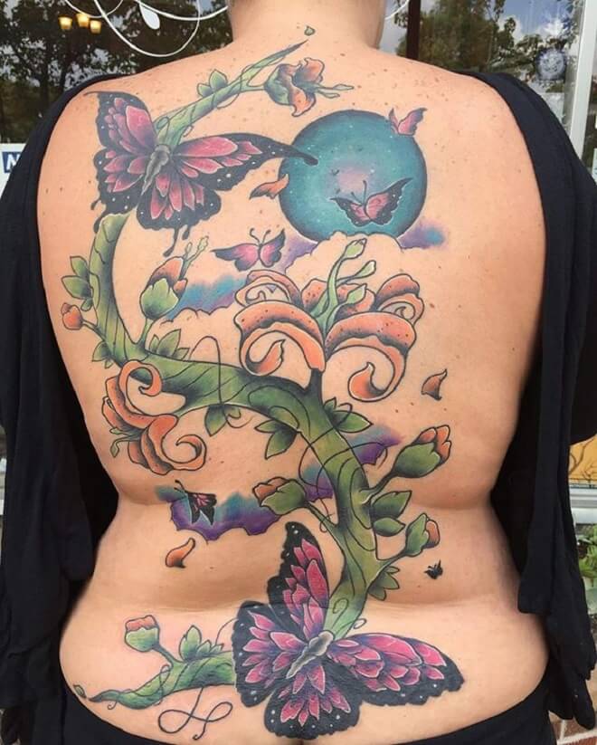 Back Side Vine Tattoo