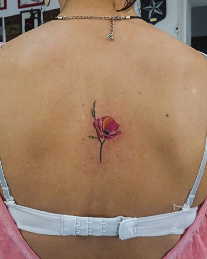 Back Small Flower Tattoo