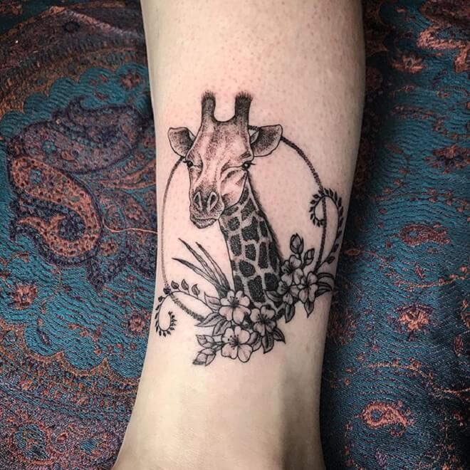 Beautiful Giraffe Tattoo