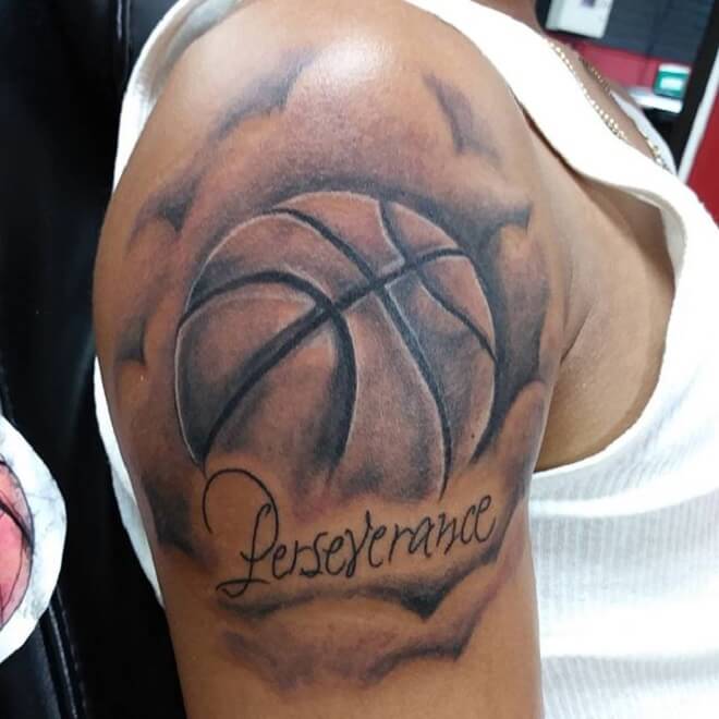 Black Basketball Tattoo