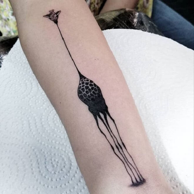 Black Giraffe Tattoo