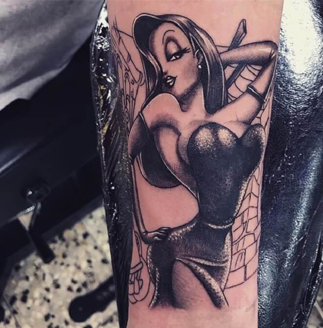 Black Jessica Rabbit Tattoo. 