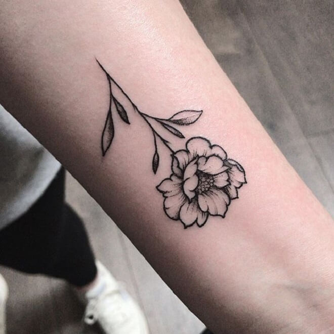 Black Small Flower Tattoo