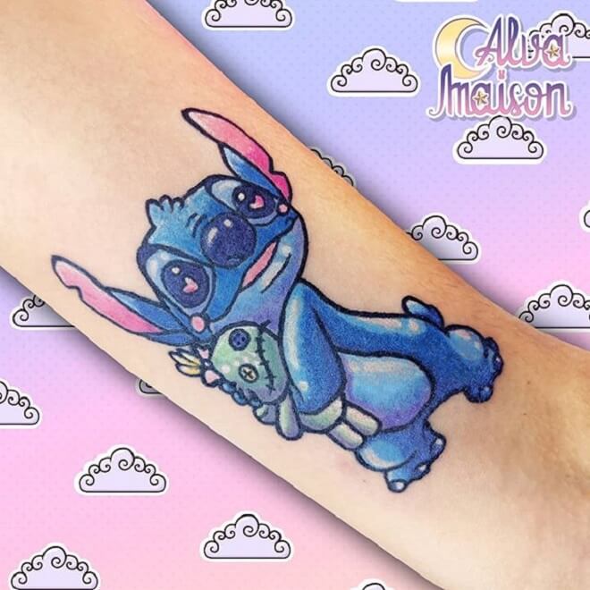 Blue Lilo and Stitch Tattoo