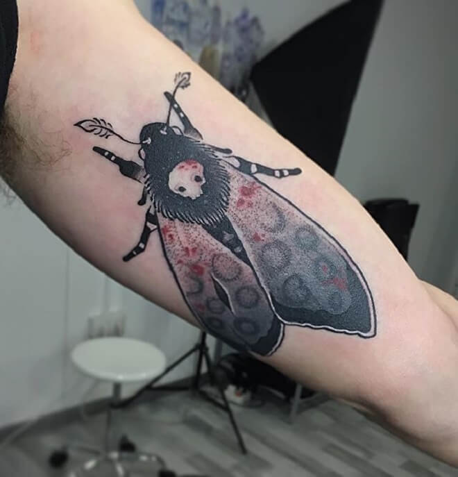 Body Death Moth Tattoo