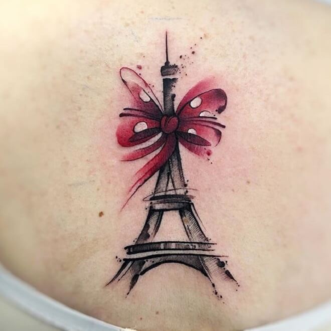 Butterfly Eiffel Tower Tattoo