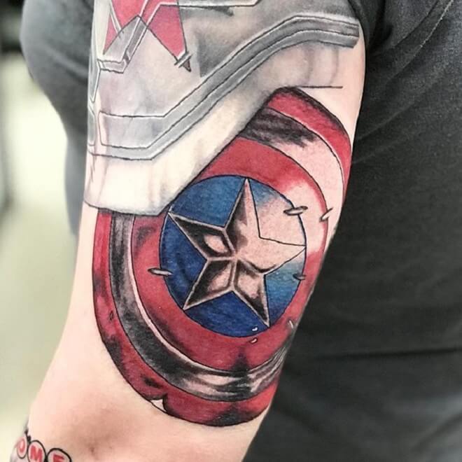 Captain America Tattoo Work