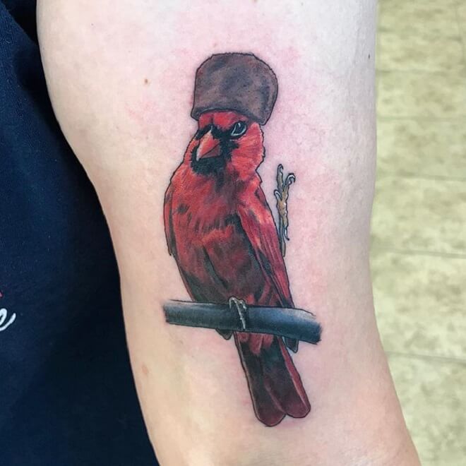 Cardinal Fun Tattoo