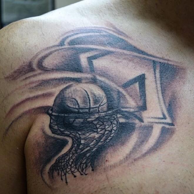 Chest Basketball Tattoo