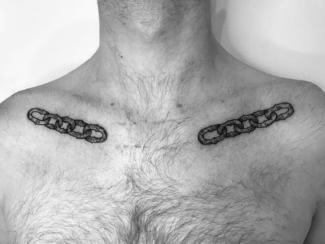 Chest Chain Tattoo