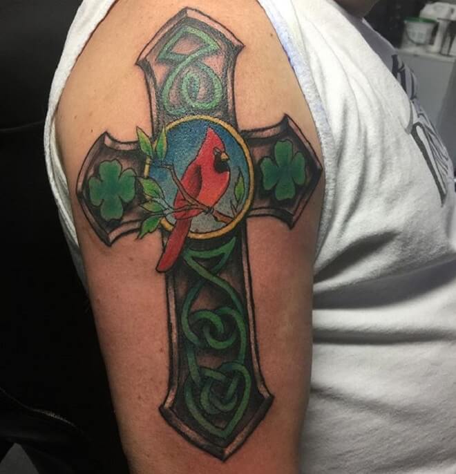 Color Celtic Cross Tattoo