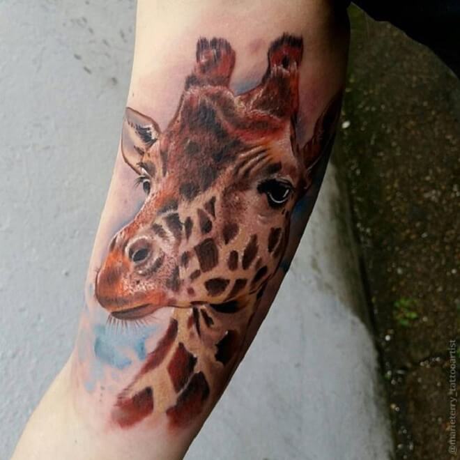 Color Giraffe Tattoo